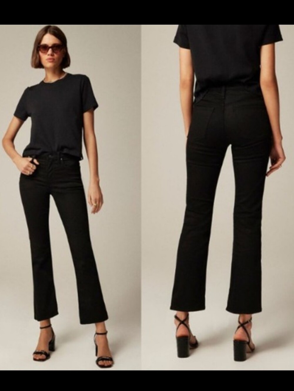 J.Crew Mid Rise Kickout Jeans True Black Super Stretch Size 28 NWOT